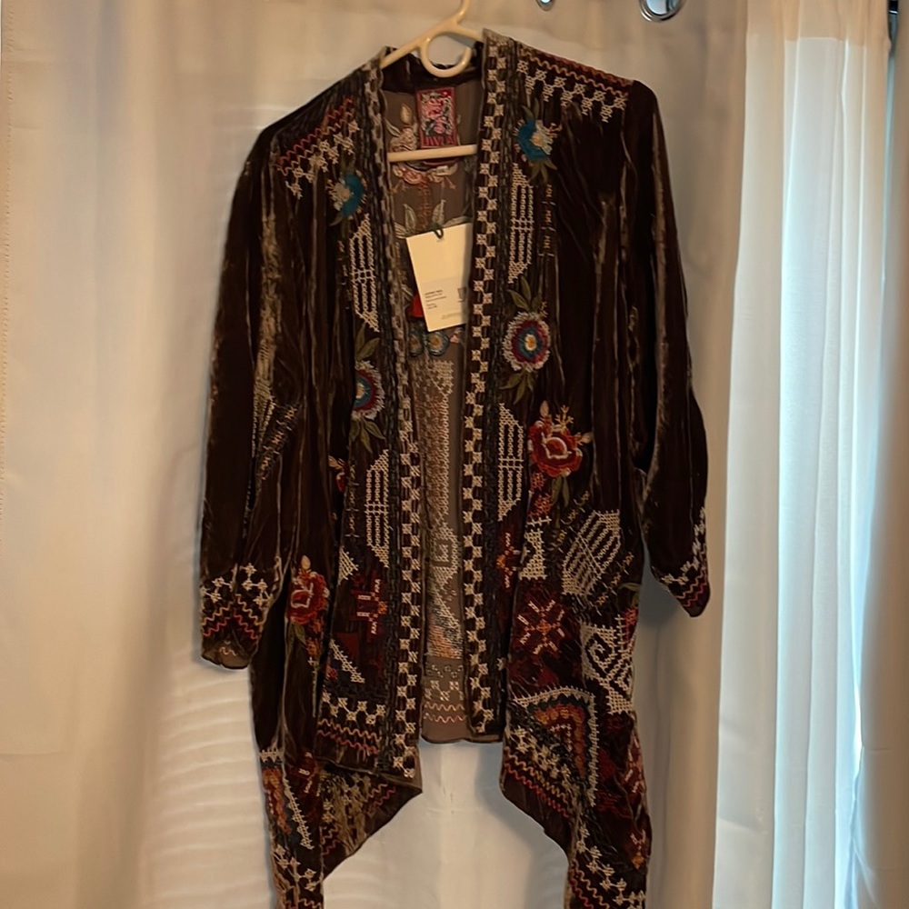 Brand new GORGEOUS Johnny Was velvet draped cardigan.